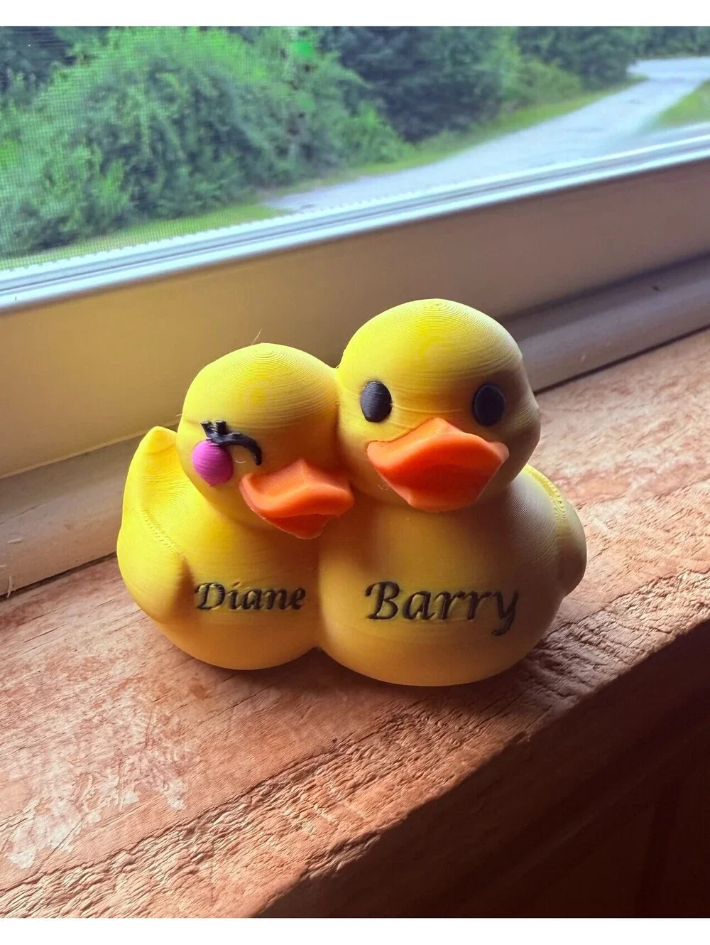 3d Printed Couples Ducks - Personalized - 2 1/5 Inch Tall